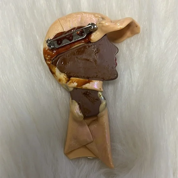 Hand Design Face Brooch Pendant